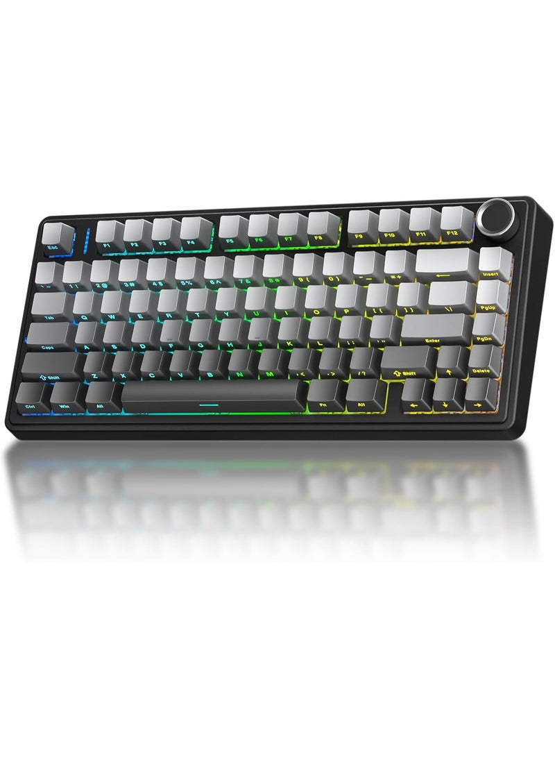 AULA F75 75% Wireless Gasket Gaming Keyboard, Hot Swappable Gaming Keyboard, Pre-Lubed Reaper Switches, Five-Layer Padding & Knob, 2.4GHz/Bluetooth 5.0/USB-C Tri-Mode, RGB Backlit for PC/Mac - Image 1